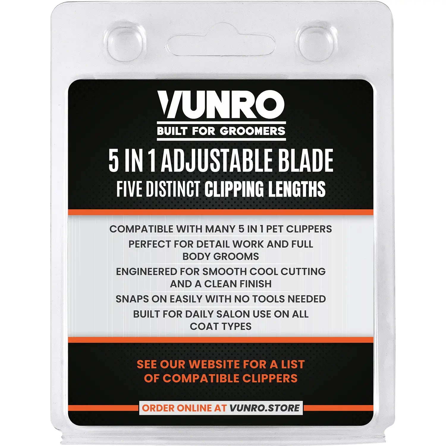 Adjustable Steel 5 in 1 Fine Dog Clipper Blade (0.7 mm - 3 mm) by VUNRO